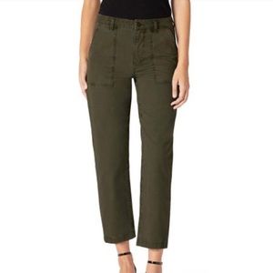 Joes Jeans Utility Straight Crop in Army Green